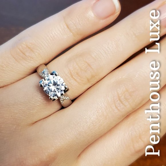 FINAL RESTOCK!! Floating Diamond Sterling Silver 925 Wedding Ring - Picture 7 of 8